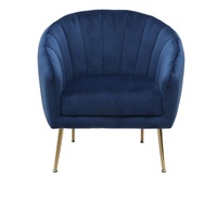 2025 Chaise en velours de style français Fauteuil simple vert émeraude Moderne Samt Sessel Stuhl Pétrole Vert Rosa Grau avec pieds en or