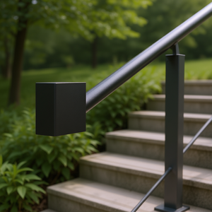 Conector de Pasamanos de POM Negro Mate para Exteriores, Tipo Recto, Adaptador para Barandilla de Escalera, Paquete de 2 - Product Image 2