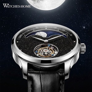 Montre mécanique automatique à tourbillon avec logo personnalisé, 40 mm, acier 316L, saphir, calendrier rétrograde, cadran secondes, montre-bracelet OEM - Product Image 1