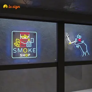 Insegna al Neon personalizzata del negozio di fumo di Design colorato per la decorazione del negozio di catene