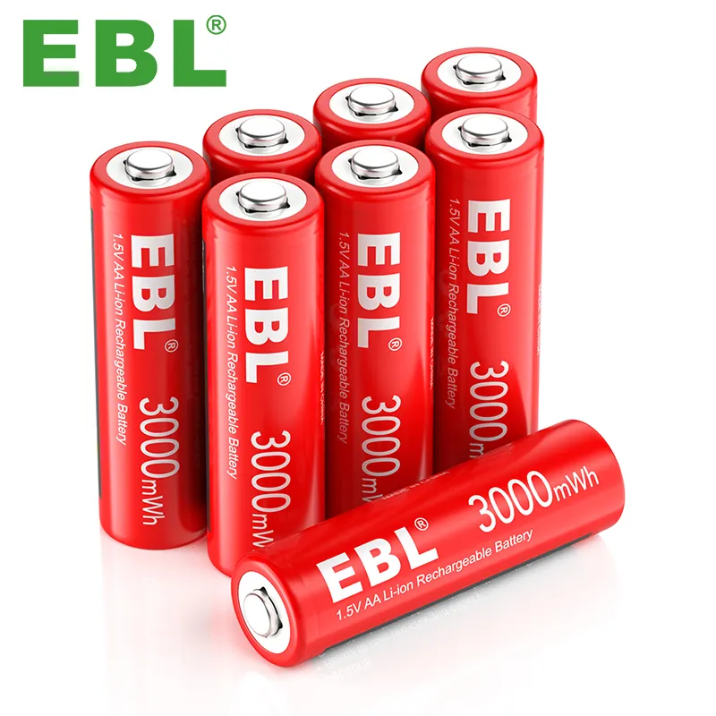 Batterie AA EBL 1,5 v 3000mwh batterie ricaricabili doppia batteria al litio batteria flessibile