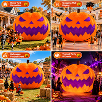 Citrouille gonflable géante d'Halloween, Jack O'Lantern géant et moelleux pour décoration extérieure de jardin, cour, fête, festival, exposition