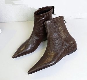 Casual <strong>Low</strong> <strong>Heel</strong> <strong>Women</strong> Wedges <strong>s</strong> Pointed Toe <strong>Ankle</strong> <strong>Boots</strong> - Product Image 4