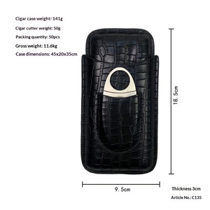 Estuche de Cigarros de Cuero con Patrón de Bambú, Juego de 3 Piezas con Humidificador, Acabado Esmerilado, Diseño de Lujo Ligero, Almacenamiento para Cigarros Cubanos, <span class=keywords><strong>Precio</strong></span> de Fábrica - Product Image 6