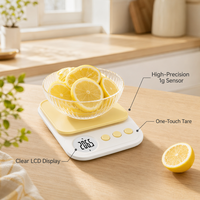 Balance de cuisine numérique professionnelle de haute précision, outil électronique portable et fin avec rétroéclairage pour la pâtisserie et la cuisine, fonction tare
