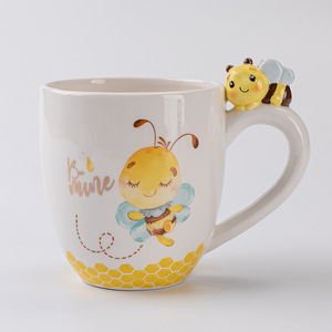 Tarro de almacenamiento de galletas de cerámica de <span class=keywords><strong>colmena</strong></span> de abeja amarilla 3D, hecho a mano personalizado - Product Image 6