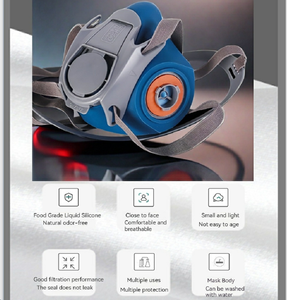 Grosir KN95 masker wajah anti-debu silikon dapat digunakan kembali, masker <span class=keywords><strong>respirator</strong></span> perlindungan khusus luar ruangan cat semprot baru mudah dibersihkan - Product Image 5