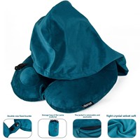 Oreiller de voyage gonflable portable en forme de U avec protection de la nuque pour avion et train à grande vitesse, modèle DN406N