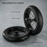 Kit de roues Supermoto Surron Light Bee X LBX 17 pouces, pneus 70 90-17 90 80-17, haute performance, pièces pour moto électrique tout-terrain
