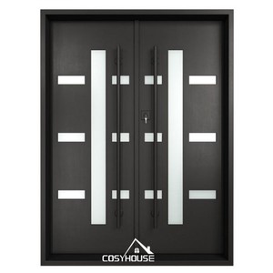 Portes doubles en verre de luxe au design arabe avec extérieur moderne pour les projets de villas et d'appartements - Product Image 3