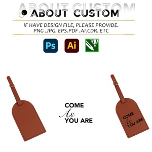 Étiquettes d'identification <span class=keywords><strong>de</strong></span> bagages en PU avec logo personnalisé, avec couvercle rabattable horizontal et vertical, étiquettes <span class=keywords><strong>de</strong></span> nom et d'identification à suspendre pour valises d'affaires - Product Image 3