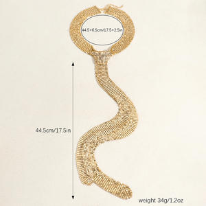 Kaimei 2026 Gioielli di Moda Lussuosa <span class=keywords><strong>Collana</strong></span> Lunga Placcata Oro 18k con Catena a Griffe Extra Lunga per Donna - Product Image 5