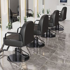 Nouveau noir or Salon chaise en métal galvanisé coupe couleur des cheveux ascenseur de cheveux Simple cuir peut placé à l'envers chaise de barbier - Product Image 5