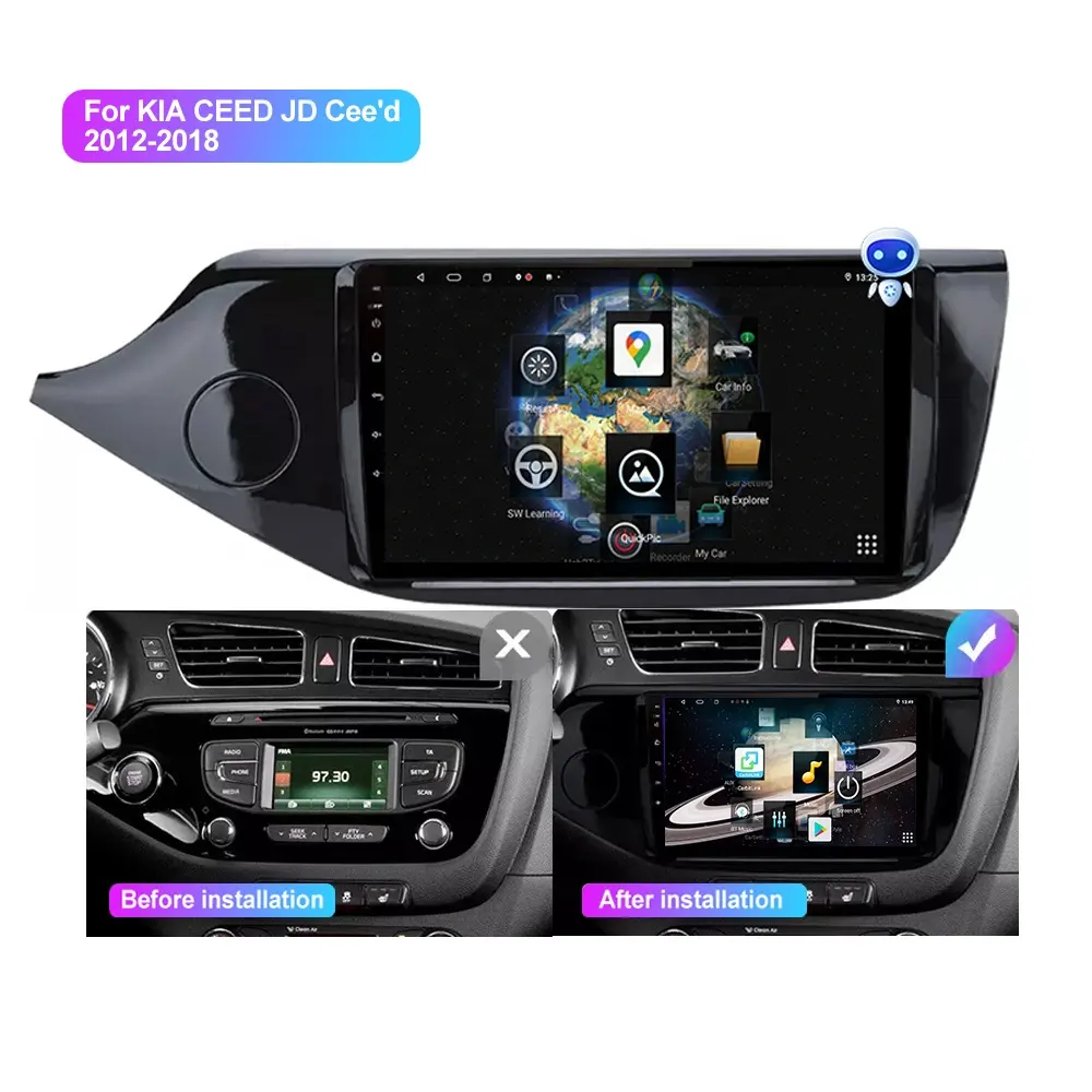 JYT 9 Zoll 4G Android 11 DSP Autoradio Multimedia Player Automatische Navigation GPS 2 din Carplay Für KIA Cee'd CEED JD 2012-2018