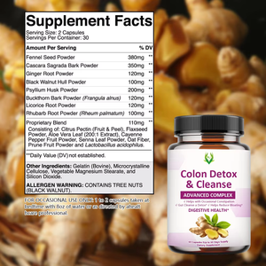 Capsules Détox Colon à Marque Blanche, Très Vendues, Complexe Avancé, Favorisent la Santé Digestive, Améliorent l'Immunité pour Adultes - Product Image 2