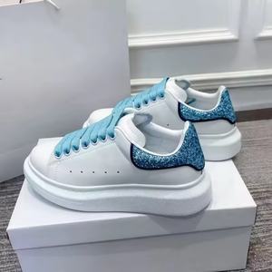 Chaussures de sport légères en cuir véritable de luxe, à lacets, respirantes, blanches, pour hommes et femmes, de la marque Top Designer - Product Image 1