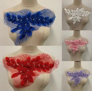 3D 자수 레이스 아플리케 레드 플로랄 베니스 레이스 패치 - Product Image 3