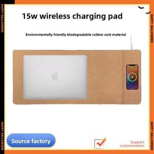 Tapis de Souris en Liège Caoutchouté 15W à Chargement Sans Fil, Liège Naturel Écologique, Matériau Recyclable, Tapis de Bureau, Cadeau Idéal - Product Image 2