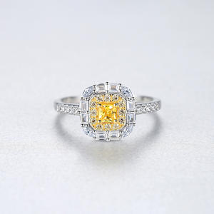 OAHLAN 925纯银金色立方氧化锆戒指光环订婚承诺戒指时尚珠宝女性结婚戒指 - Product Image 2