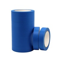 Ruban de masquage bleu en papier crépon résistant aux UV, sans résidus, 14 jours, pour la construction et la peinture automobile