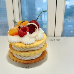 Réplique de gâteau circulaire simulé, biscuits artificiels, accessoires de vitrine, jouets de présentation pour pâtisserie, décoration - Product Image 5