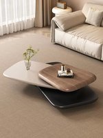 Table basse rotative en bois pour salon, usage domestique, style designer italien, minimaliste, médiéval, tendance, forme irrégulière, créative