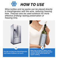 Manchon de refroidissement réutilisable en gel pour bouteille de vin, refroidisseur de vin pour vin rouge, blanc, champagne ou pétillant