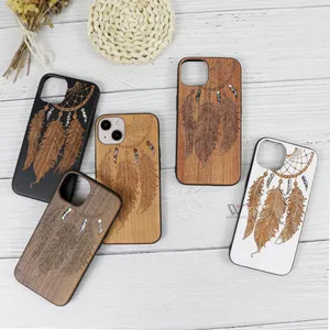 Degradable Real Wood Phone Cases Resin For iPhone 14 15 Pro Max Plus XS 11 12 13 Wallet Bag Cellphone Covers
