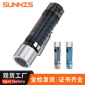 ไฟฉายขนาดเล็กพร้อมพวงกุญแจแม่เหล็ก LED ไฟทำงานกลางแจ้ง แบตเตอรี่ AAA วัสดุ ABS แสงสีขาวแบบหรี่แสงได้ - Product Image 3