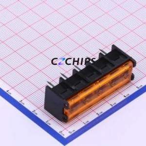 HB9500M-9.5-5P Barrier Terminal Block Through hole Component (THT),P=9.5mm Connector With Cover Plate 9.5mm 1x5P Straight Pin - Product Image 1