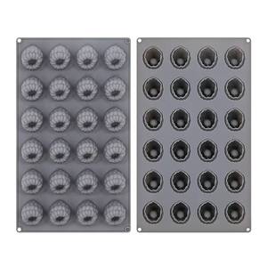 MUYULINS factory can customize 24-cavity raspberry-shaped cake decoration molds, LFGB non-stick, BPA-free <b>silicone</b> candy molds - Product Image 3