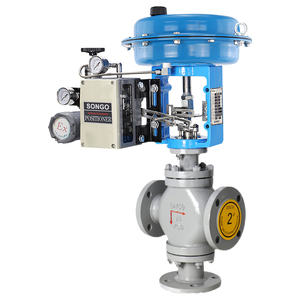 Katup Kontrol Uap Tipe SS304 3way Diafragma Pneumatik Katup Modulasi Katup Flens Pengatur Ujung Katup Bola Dunia Pneumatik - Product Image 5