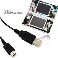 Kabel Pengisi Daya USB 1m untuk DS Lite NDSL dengan Dudukan Pengisi Daya untuk Konsol Lite Hitam Grosir
