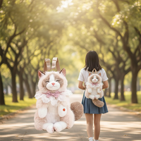 Sac à dos en peluche chat Ragdoll réaliste avec bretelles réglables, le cadeau d'anniversaire mignon ultime pour filles et amies, fournisseur pour fêtes