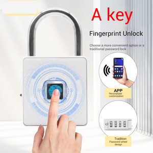 Tuya ứng dụng kiểm soát Keyless Ổ khóa an ninh thông minh vân tay 4 khóa kỹ thuật số cho hộp Túi xe đạp kho làm bằng hợp kim kẽm - Product Image 4