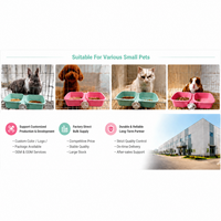 Double gamelle de fixation pour cage à animaux, anti-éclaboussures, avec double plateau amovible, en matériau PP sûr, pour chat, lapin, hamster