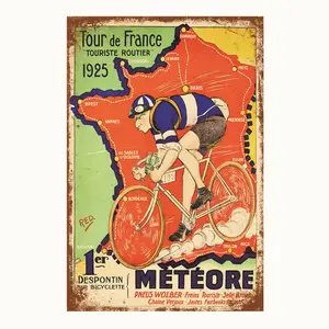 Tour France Vintage Metal Tin Plate Toilet Bar Beer Art Posters Home Decor Restaurant Hotel Cafe Wall Plaques Retro Sign