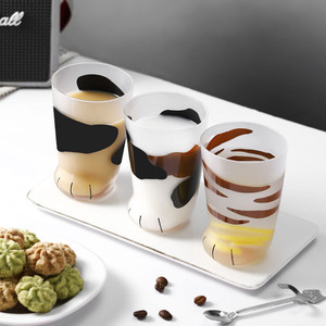 Vendita all'ingrosso di cristallo smerigliato cat artiglio tazza di <span class=keywords><strong>gatto</strong></span> ad alta aspetto cat artiglio tazza di caffè cat design bicchiere tazza - Product Image 5