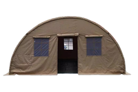 Carpa de Emergencia Estilo Ejército del Desierto de 6x10 Metros, Color Caqui, de Acero Galvanizado/Aluminio y PVC, Suministro de Fábrica