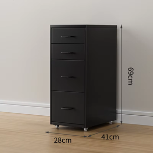 Armoire <span class=keywords><strong>de</strong></span> classement étroite en métal à 4 tiroirs, armoire <span class=keywords><strong>de</strong></span> bureau, armoire <span class=keywords><strong>de</strong></span> classement verticale en acier pour la maison, le bureau, l'école, les équipements - Product Image 5