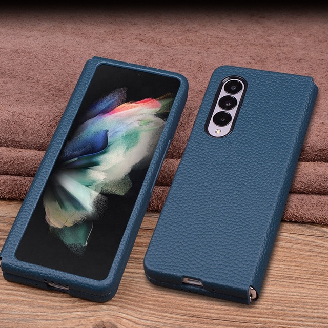 Genuine Leather Phone Case for Samsung galaxy Z Fold 4 5G case All-inclusive Phone Cover for Samsung Fold 3 in Stock