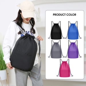 Customized Logo High Quality Sports Fitness Travel Waterproof Backpack 210d Cheap Polyester Drawstring Bag
