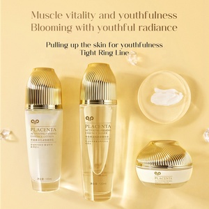 OEM/ODM 얼굴 보습 3종 세트 양 태반 액티브 퍼밍 에센스 워터 에멀젼 크림 주름 개선 라이트닝 - Product Image 3