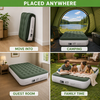 Matelas Gonflable Double avec Pompe AC Intégrée, PVC Floqué, Rehaussé 40cm, Portable pour Maison, Camping, Hôtel, OEM