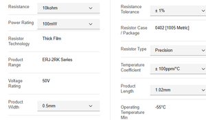 Sensor de Temperatura con Resistencia de Montaje Superficial TAIYAN ERJ2RHD1002X IC CN - Product Image 6