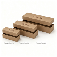 Boîte cadeau télescopique en carton ondulé kraft étanche, étroite et longue, en deux parties, avec fermeture magnétique, pour bijoux