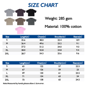 Camiseta de manga corta para hombre, 100% algodón, cuello redondo, transpirable, corte holgado, 285 g/m², color liso, lavado efecto nieve, estilo vintage streetwear - Product Image 4