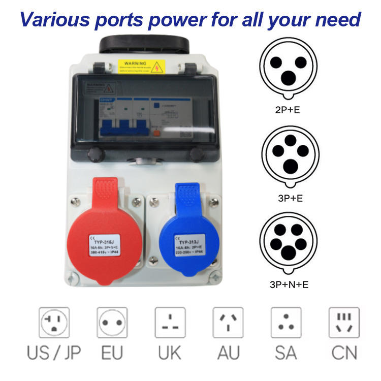 DAMO Portable 480V 125A Industrial Plastic Waterproof Electrical ...