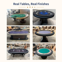 Table de poker moderne de luxe sur mesure pour 10 joueurs, 2,4 m, tables de casino professionnelles Texas Hold'em avec plusieurs pieds de table en stock