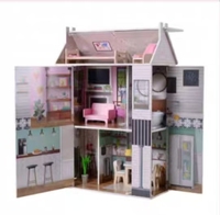 Maison de poupée princesse pour filles, grande villa, maison de jeu en bois, meubles, scène créative, cadeau d'anniversaire